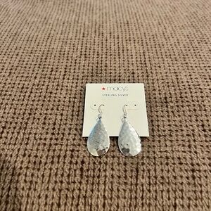 Macy's Sterling Silver Teardrop Earrings Elegant Dangle Design
